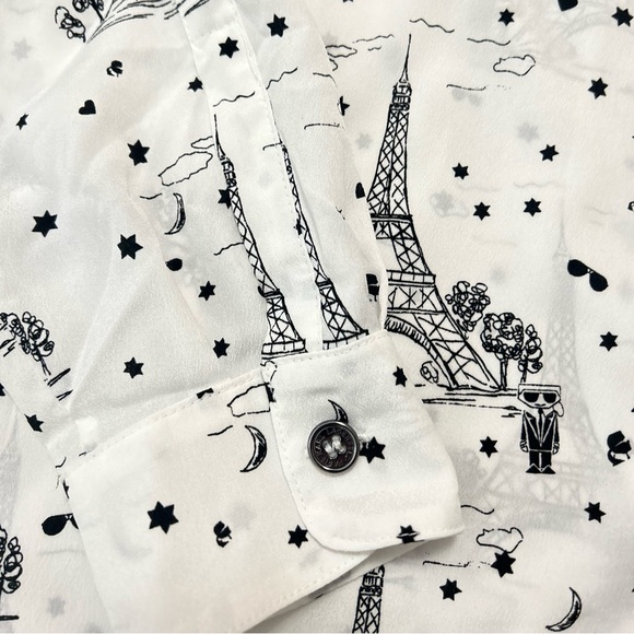 Karl Lagerfeld Paris Med White and Black Whimsical Eiffel Tower Print - Picture 7 of 11